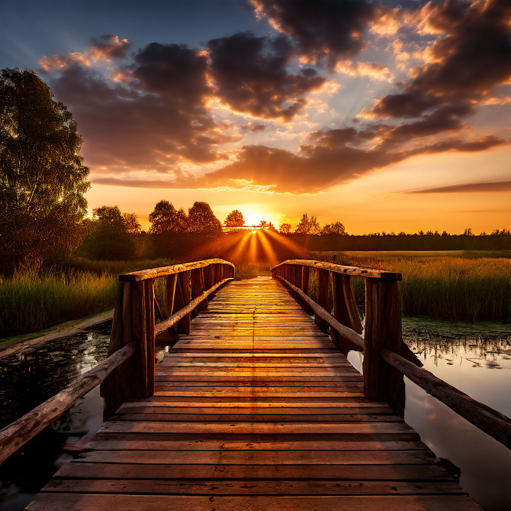 a-rustic-wooden-bridge-in-the-middle-of-the-bridge-the-setting-sun-illuminates-it.jpeg