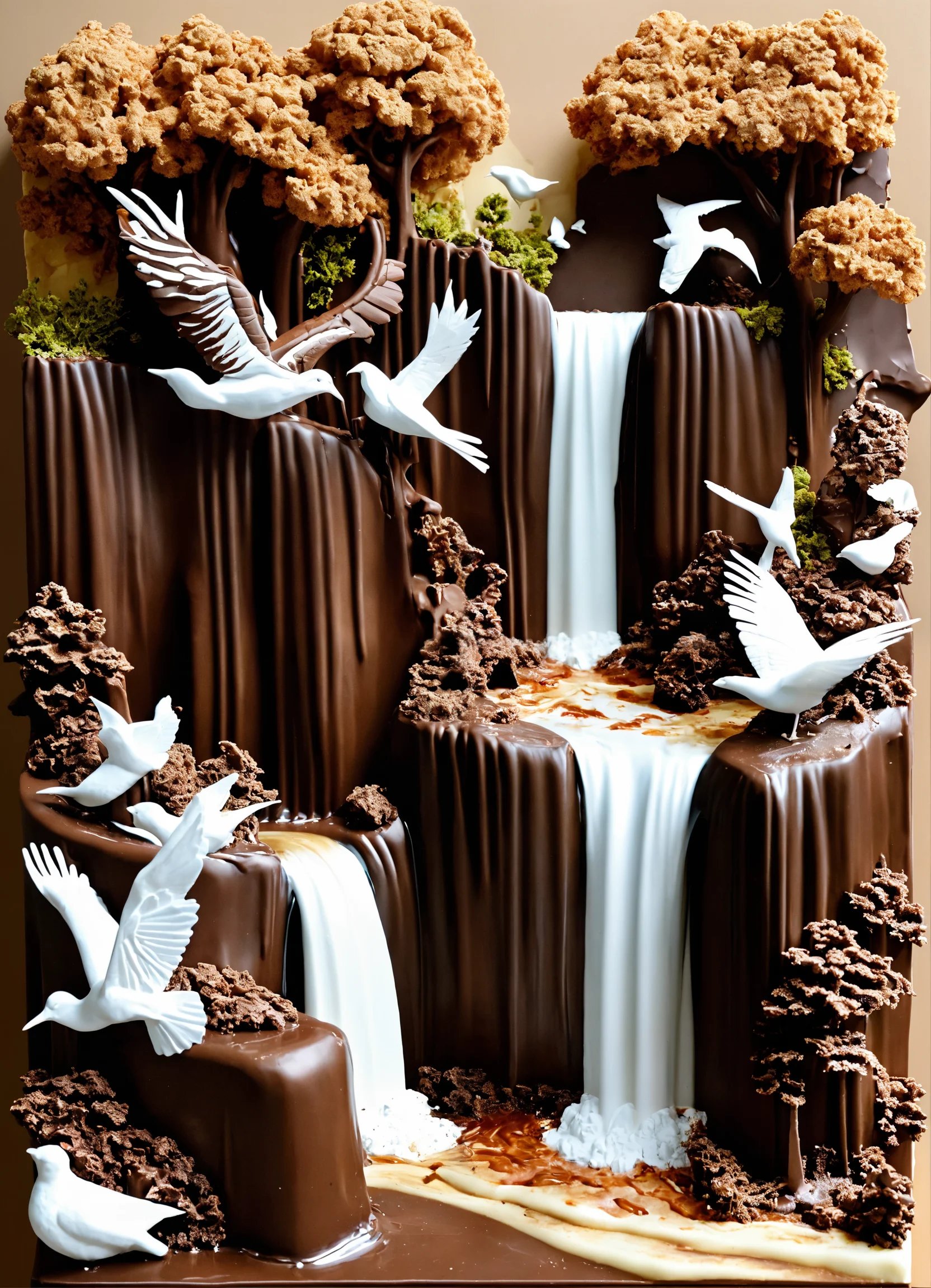 Create a piece of chocolate in brown and white sha.jpg