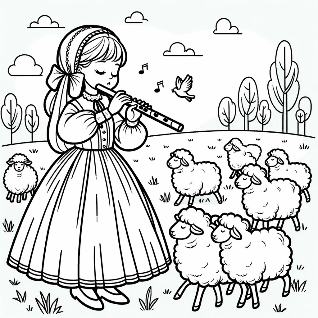 DALL·E 2024-04-18 11.54.45 - A coloring page for kids featuring a girl in a long-sleeved dress...jpg