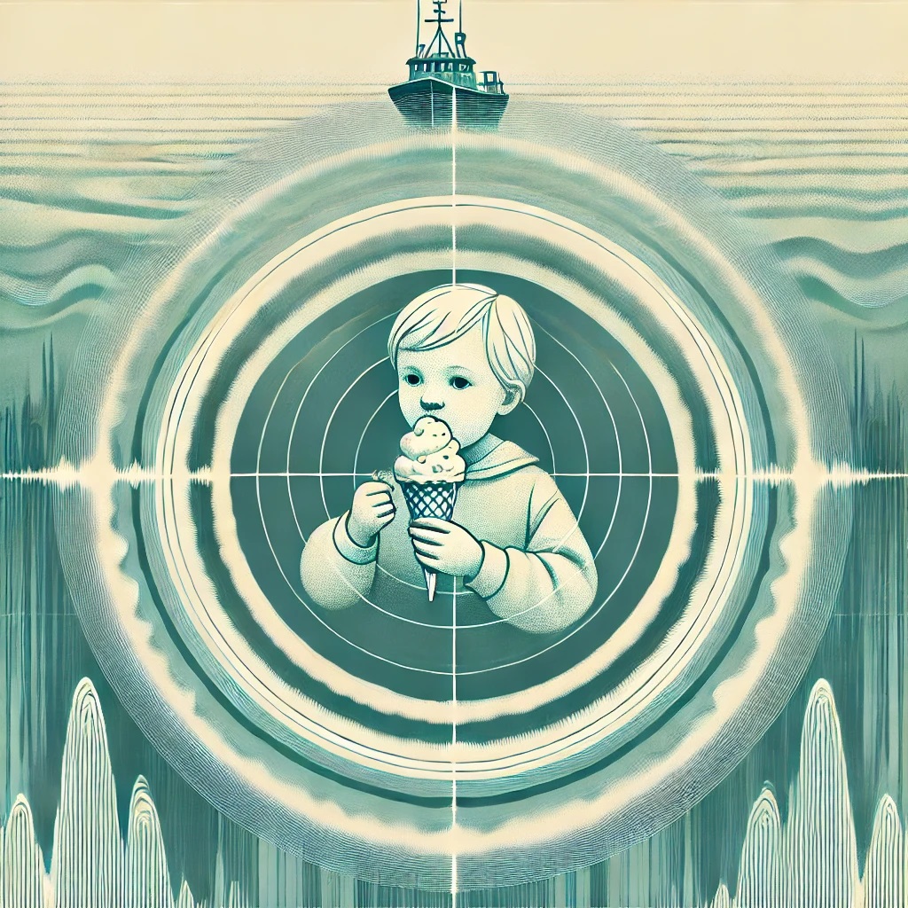 DALL·E 2024-09-19 13.41.45 - A child eating ice cream, illustrated in a sonar sampling style. ...jpg