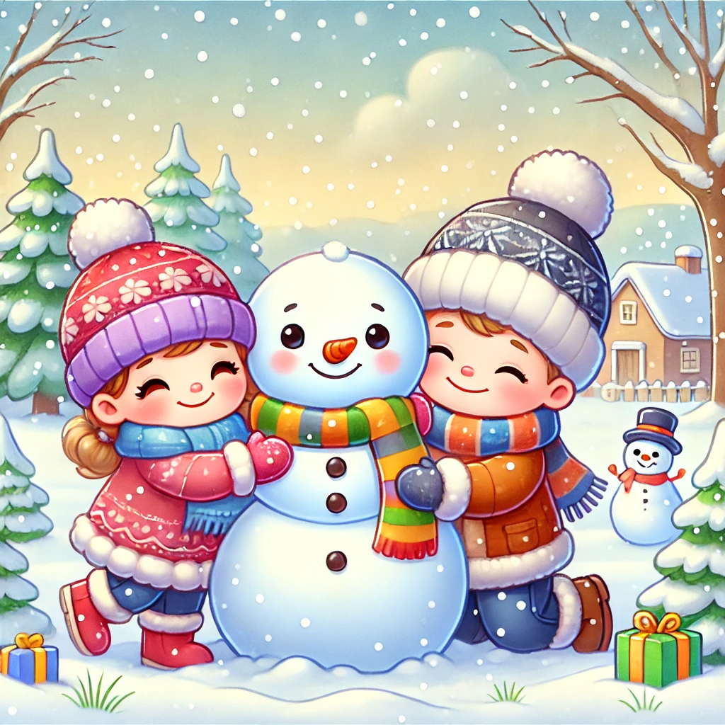 DALL·E 2024-11-04 01.53.13 - A beautiful and colorful winter cartoon scene of two small, adora...png