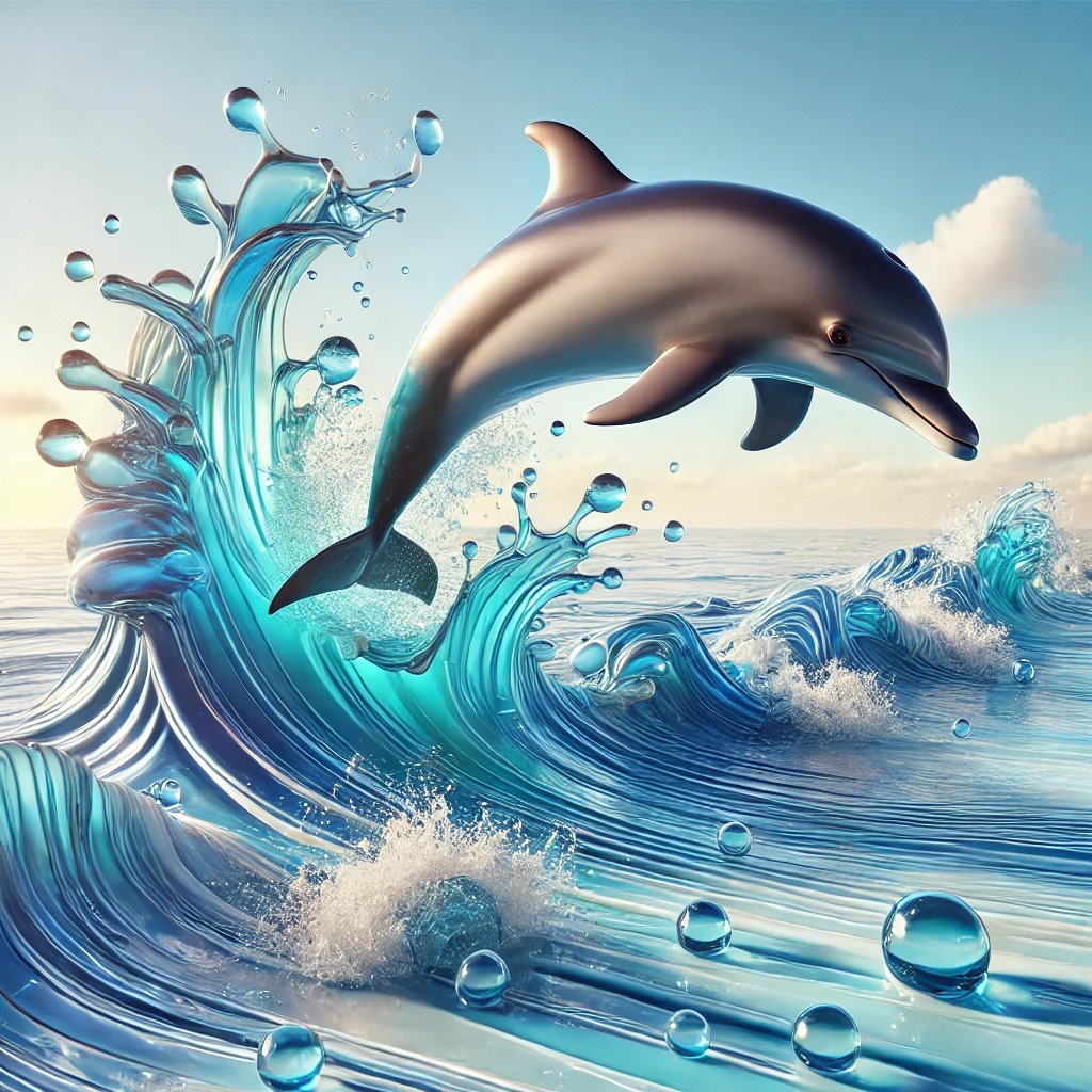 DALL·E 2024-11-05 23.21.01 - A hyper-realistic 3D render of a dolphin leaping out of ocean wav...jpg