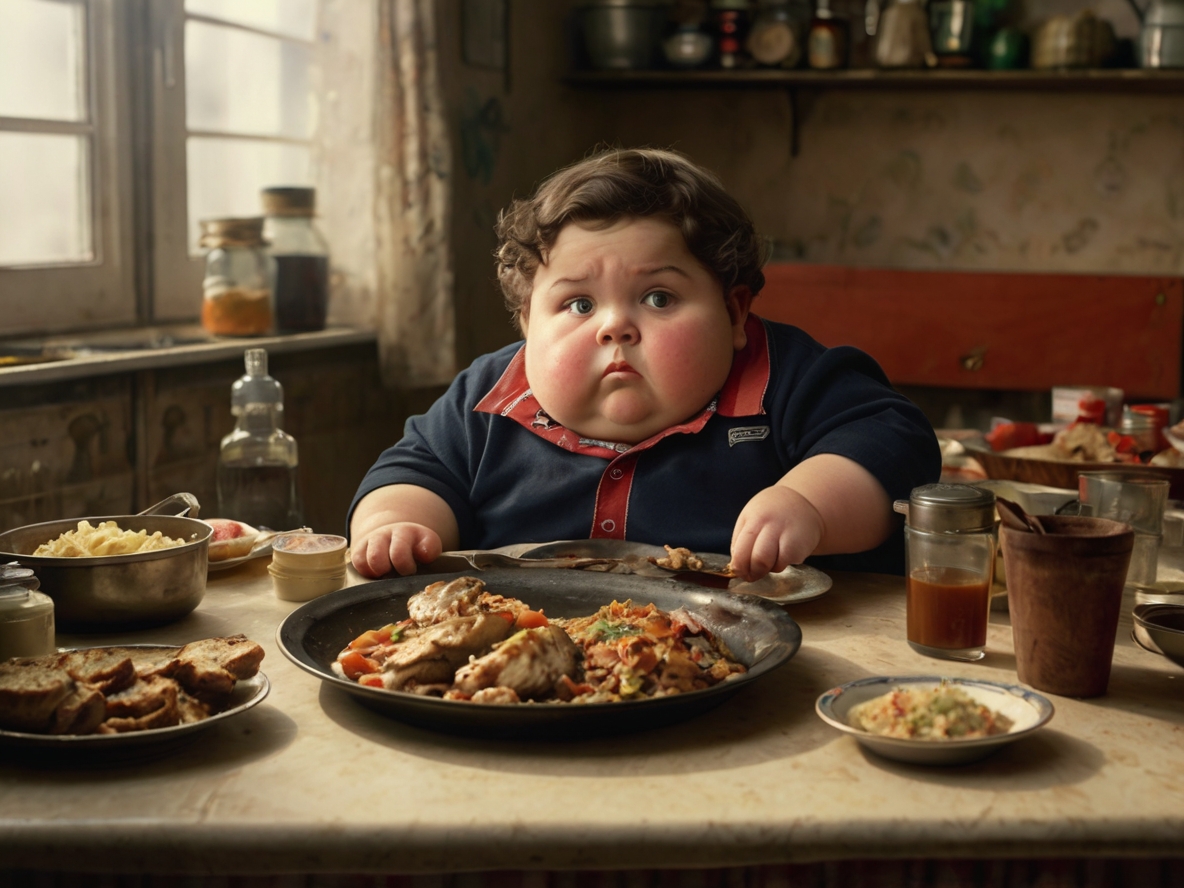 Default_A_5yearold_Jewish_boy_very_fat_sits_at_a_table_full_of_2.jpg