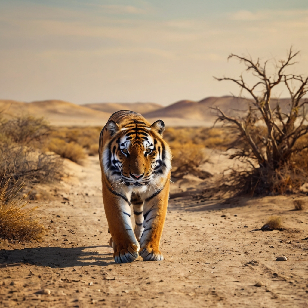 Default_A_big_tiger_walks_slowly_on_the_background_of_an_Afric_2.jpg