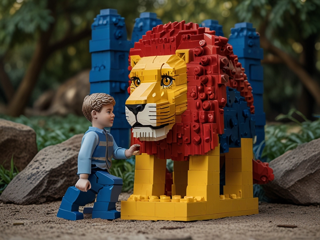 Default_A_boy_made_of_Lego_is_in_a_zoo_playing_with_lionsEvery_1.jpg
