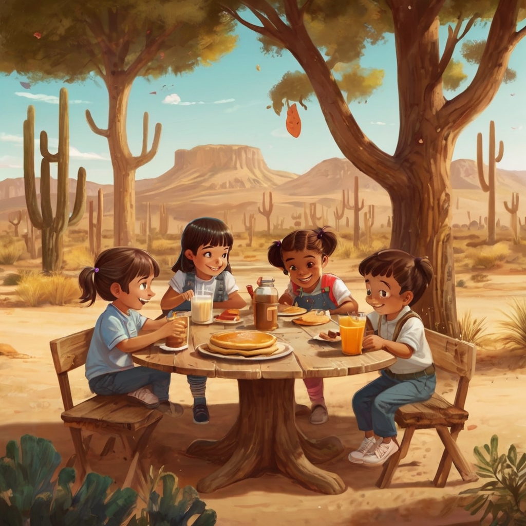 Default_A_desert_forest_and_cute_little_children_sitting_with_1.jpg