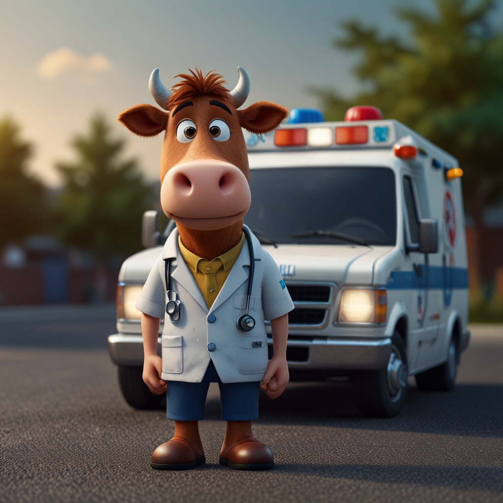 Default_A_doctor_cow_an_ambulance_driver_outside_viewPixar_sty_2.jpg