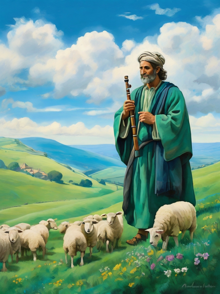 Default_A_Jewish_shepherd_plays_the_flute_on_a_green_hill_with_0.jpg