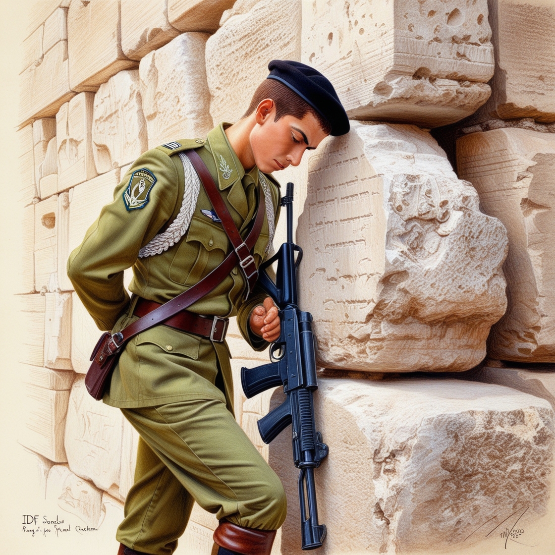 Default_A_majestic_rough_color_pencil_sketch_of_a_young_IDF_so_0.jpg