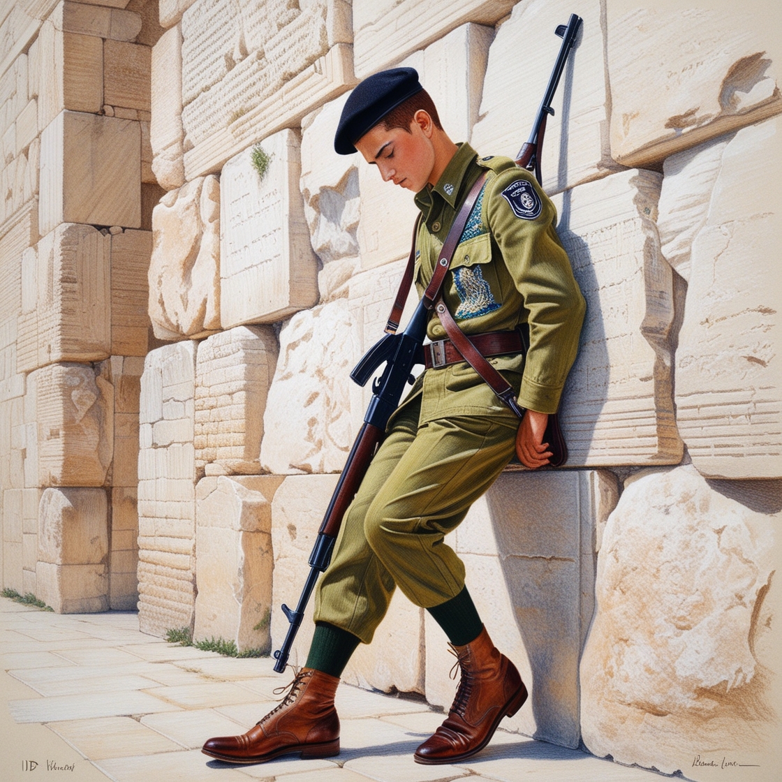 Default_A_majestic_rough_color_pencil_sketch_of_a_young_IDF_so_1.jpg