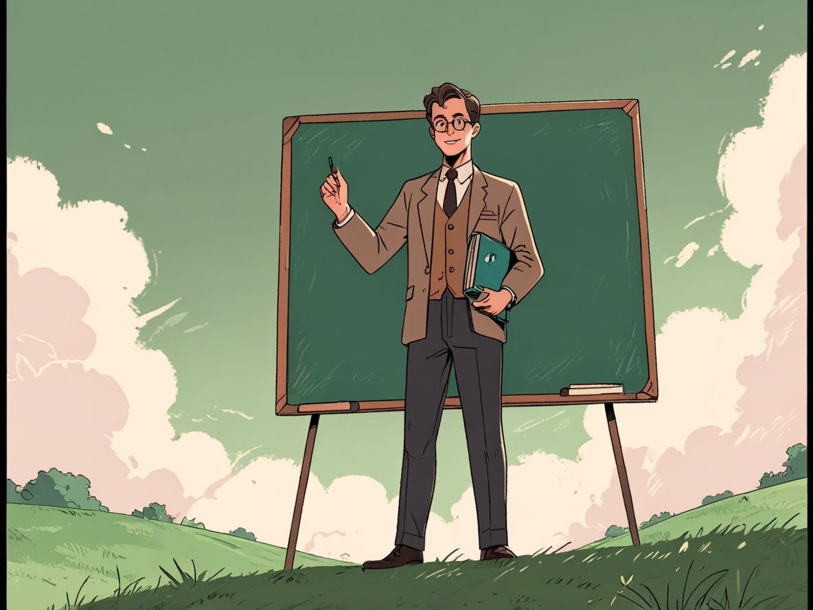 Default_A_male_teacher_stands_on_a_hill_with_a_green_board_and_2.jpg
