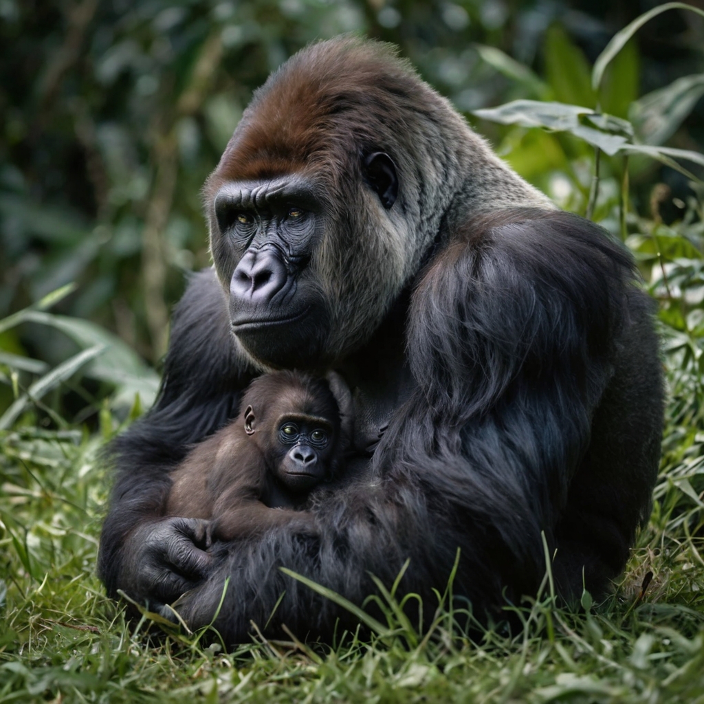 Default_A_mother_gorilla_with_her_baby_gorilla_1.jpg
