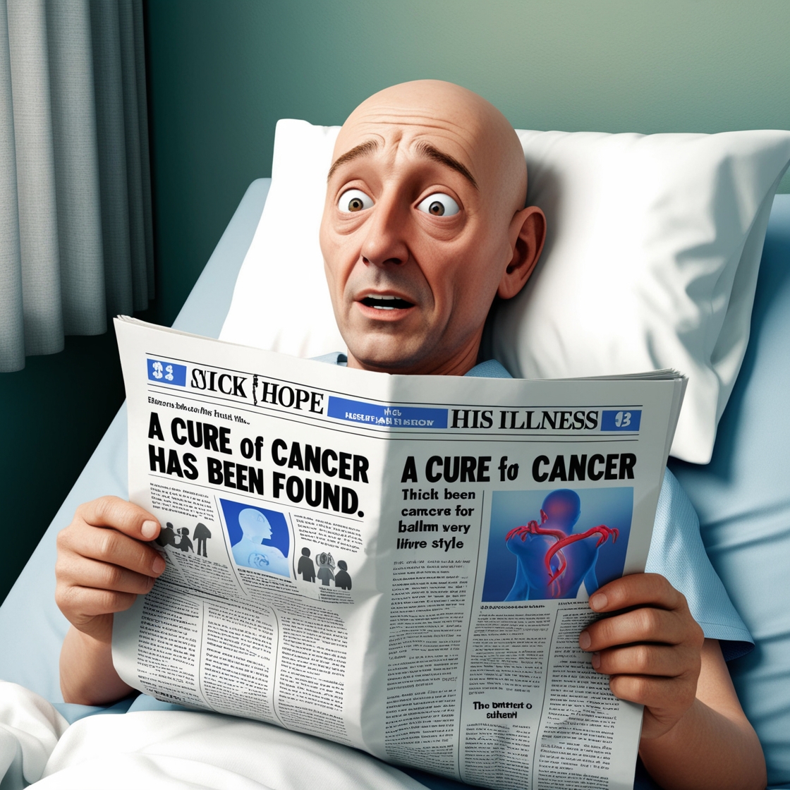 Default_A_sick_bald_man_lies_in_a_hospital_bed_and_reads_a_new_1.jpg