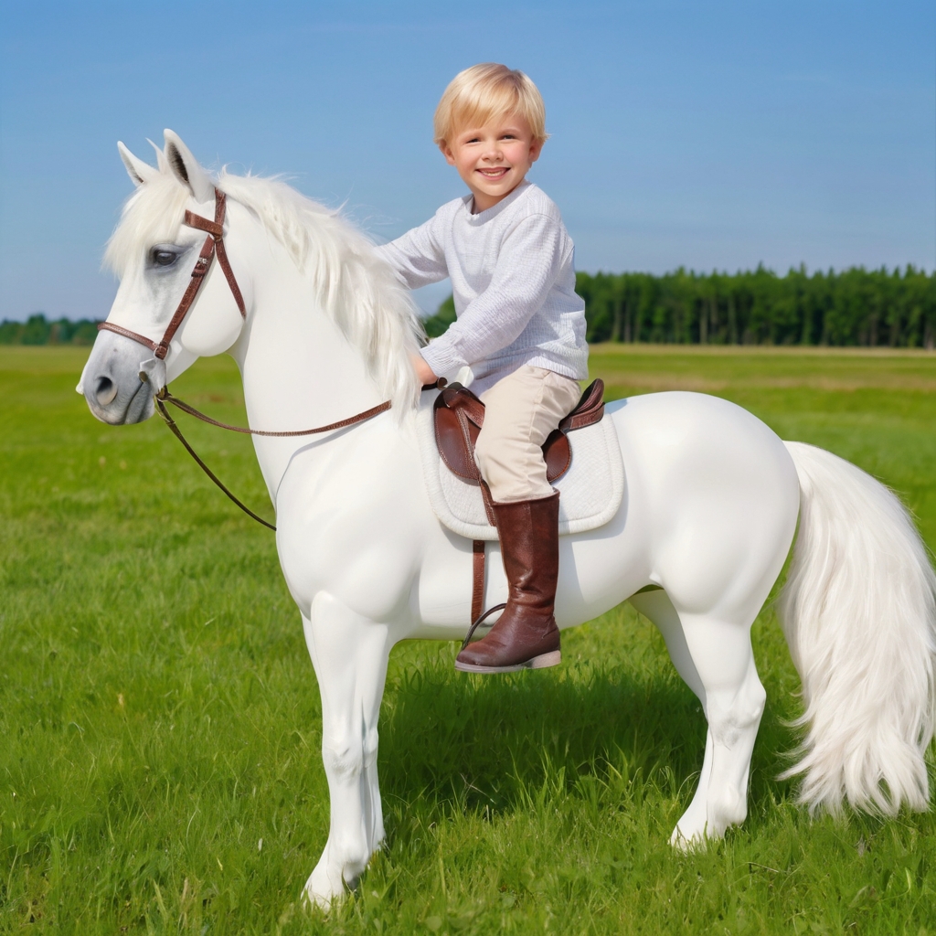 Default_A_sweet_blond_boy_is_riding_a_white_wooden_horse_on_a_1.jpg