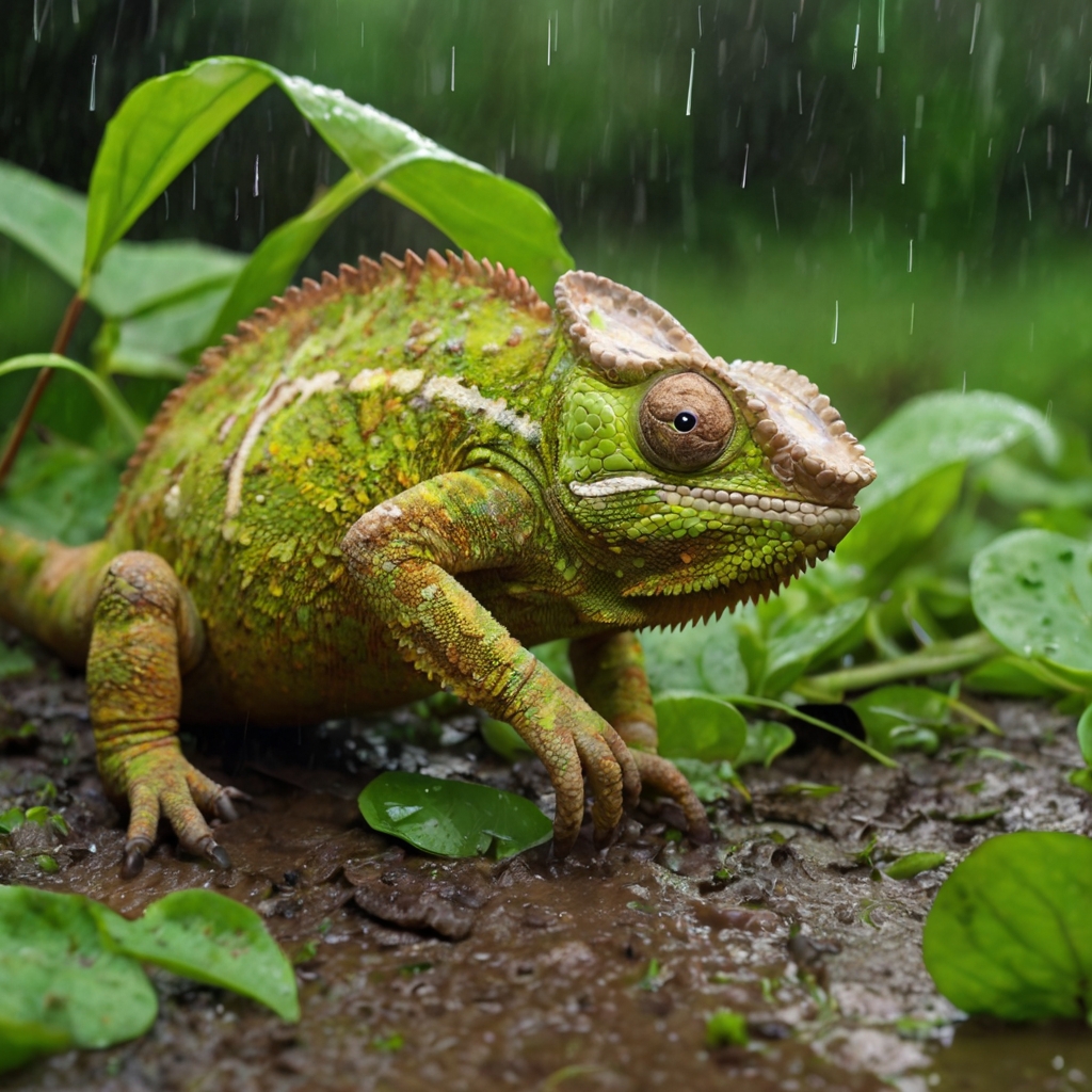 Default_A_yellowbrown_chameleon_is_among_green_leaves_and_ther_1.jpg