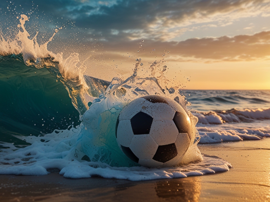 Default_Foot_ball_on_sea_waves_Beautiful_photo_at_sunrise_1.jpg