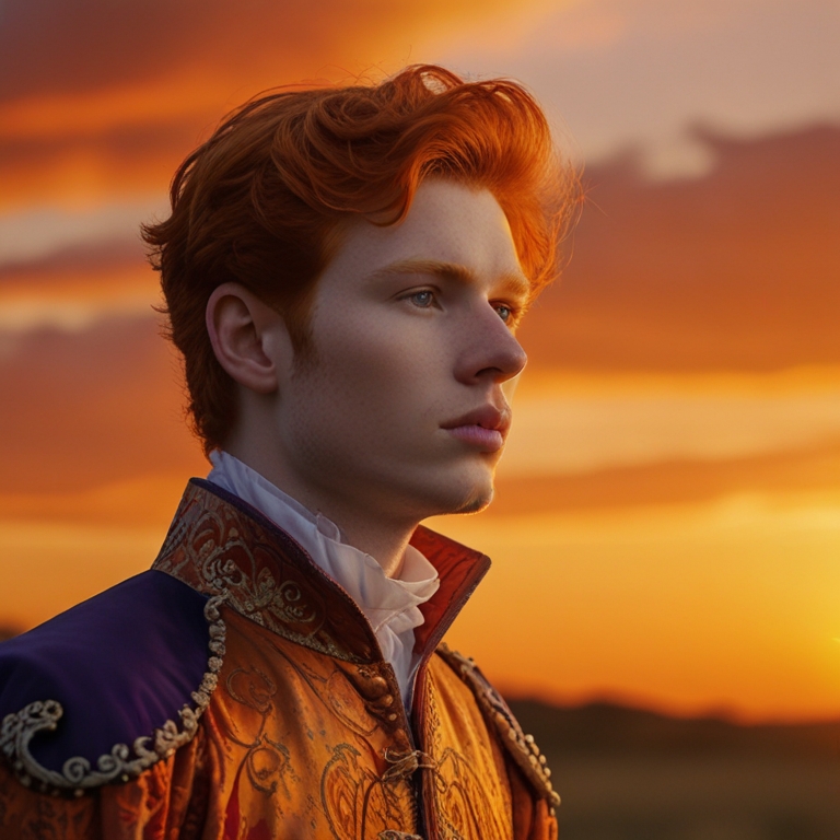 Default_Gentle_redheaded_prince_on_an_orange_sunset_background_0.jpg