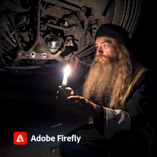 Firefly A picture of an ultra-Orthodox Jew with a long beard holding a candle at night, standi...jpg