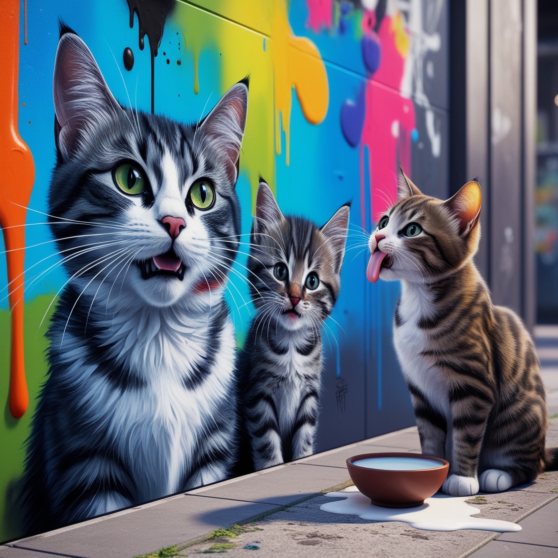 Leonardo_Phoenix_Graffiti_of_a_cat_and_two_kittens_artistic_sp_2.jpg