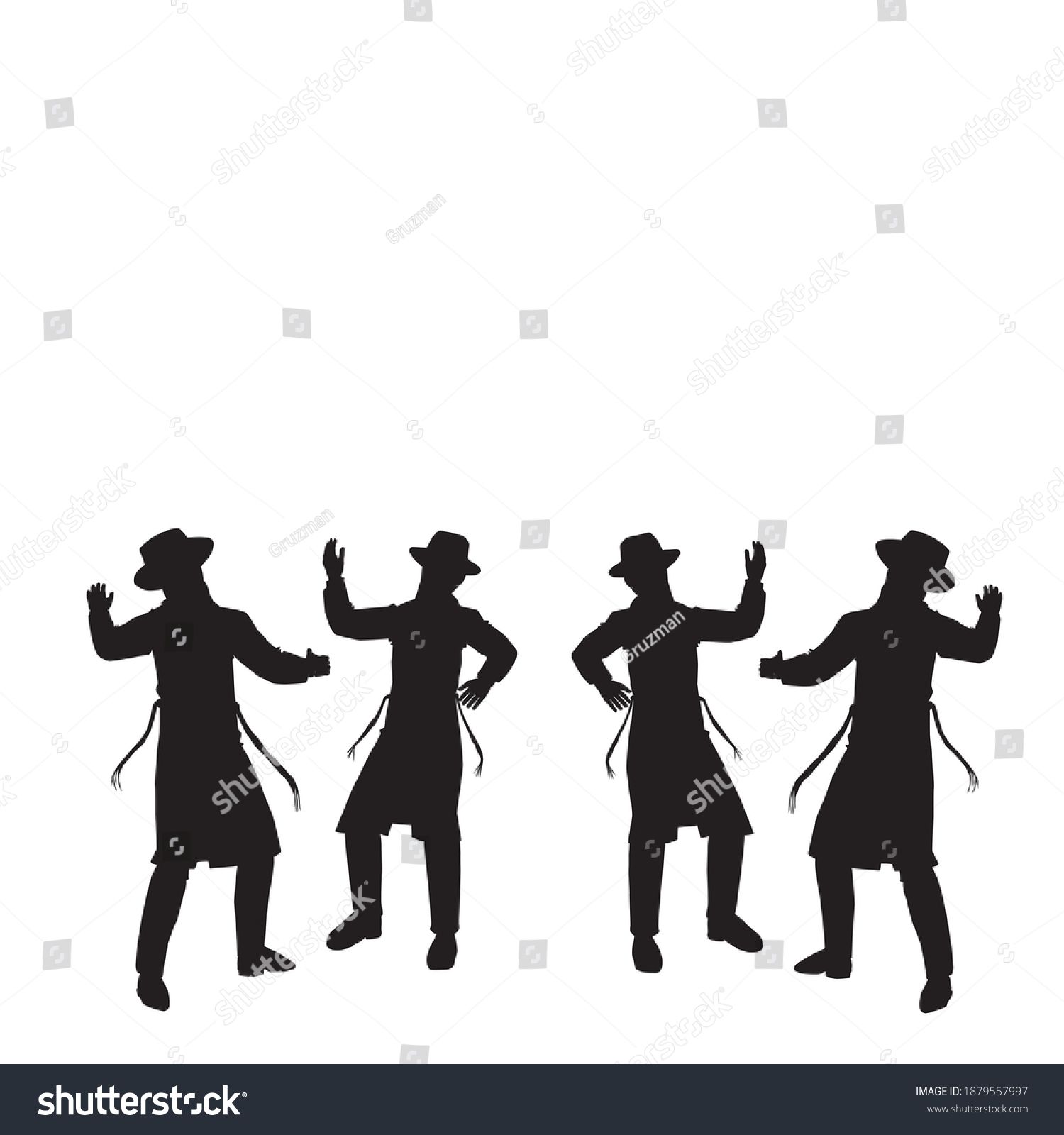ציור של חסידים רוקדים צללית צלליות וקטורי שחור ריקוד חסידי בווקטורי -1879557997.jpg