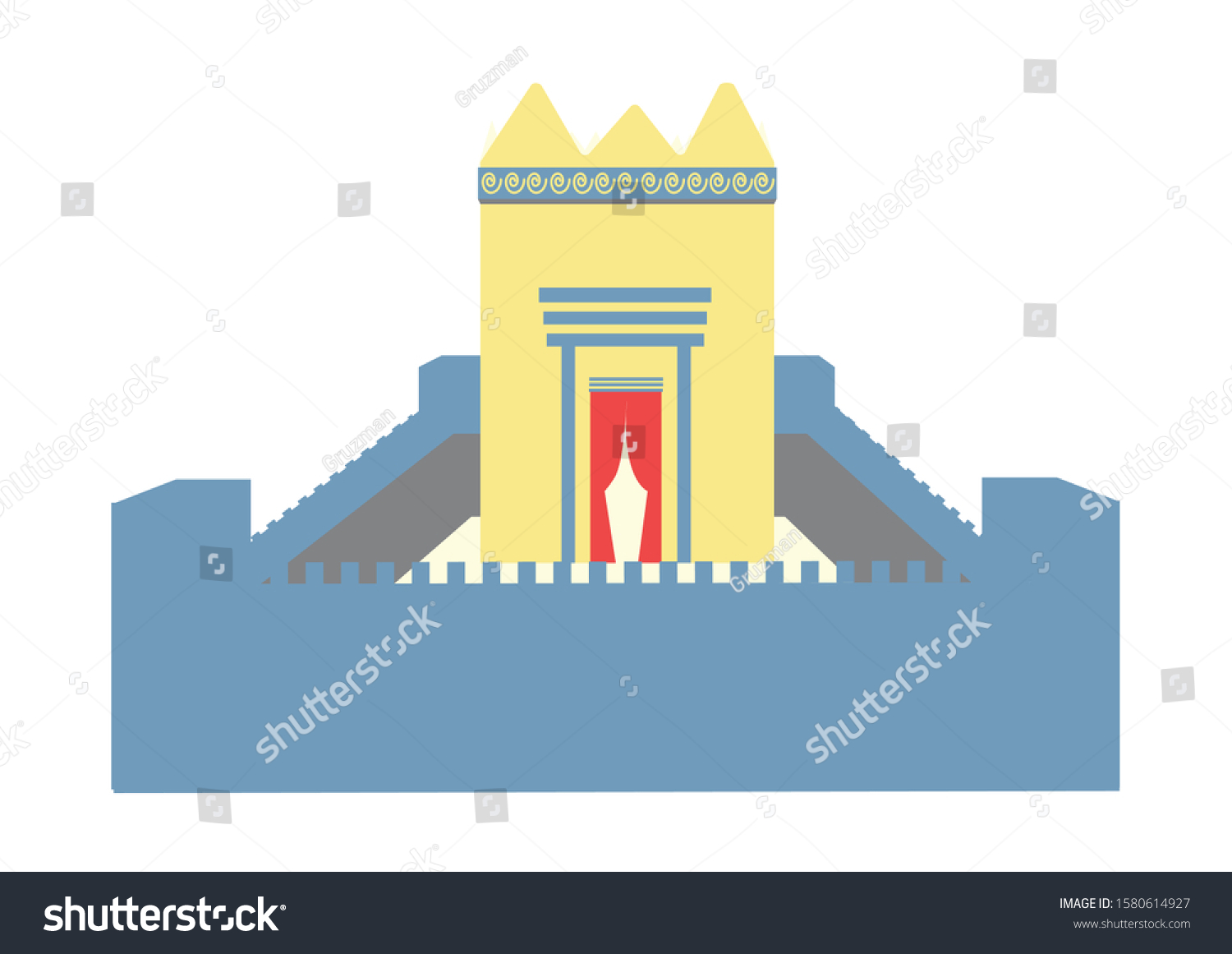 -jerusalem-temple-illustrated-vector-icon בית המקדש 1580614927