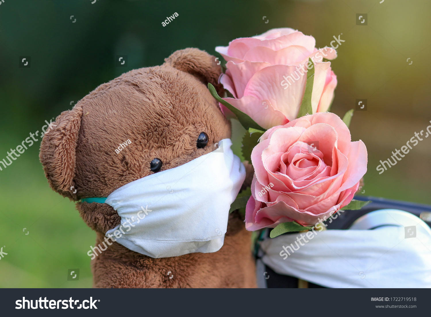 stock-photo-a-bear-doll-with-a-mask-and-a-sitter-on-camera-holds-flowers-1722719518.jpg