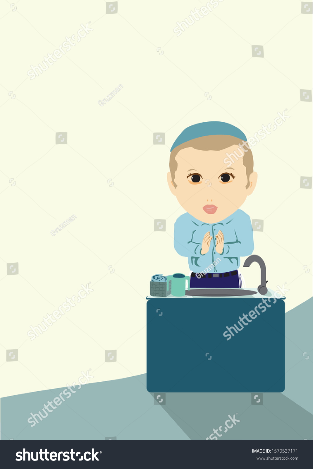 Vector-a-jewish-boy-after-washing-them-says-a-blessing-vector1570537171