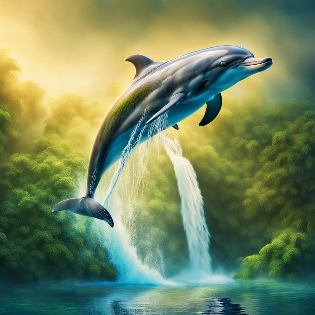 Will create a dolphin made from vegetation and waterfalls,The waterfalls spill into the sea from which the dolphin jump...